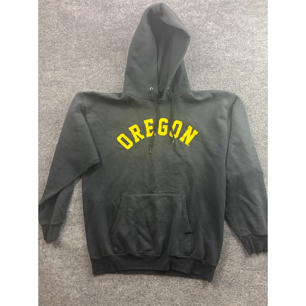 University Oregon Ducks Hoodie Mens Large Black Yellow Graphic Pullover